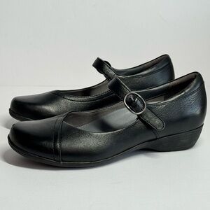 Dansko Black Leather Fawna Mary Jane Comfort Classic Capsule  Flats Shoes 39